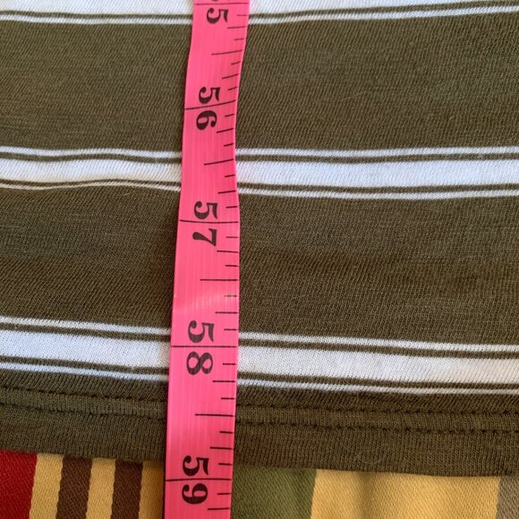 Micheal Stars Women’s Jersey Dress Maxi Striped Brown Off-White Razor Back OS - Picture 12 of 16